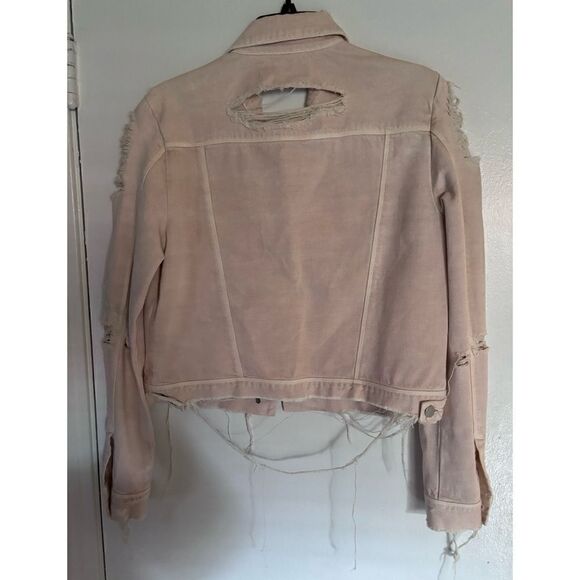 J Brand Cream Distressed & Ripped
Denim Buttoned Jacket M - Picture 8 of 13